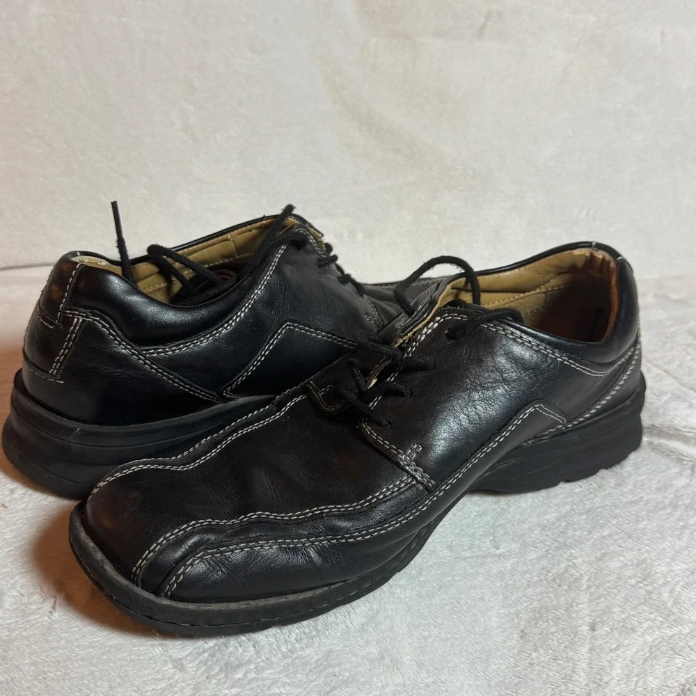 Dockers Leather Trustee Oxford Style Tie Dress Shoe Black Men's 11M Stitching